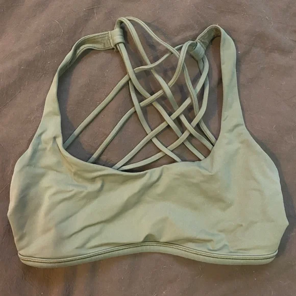 lululemon Free to Be Bra Wild *Light Support in Green Twill size 6 - Picture 2 of 5